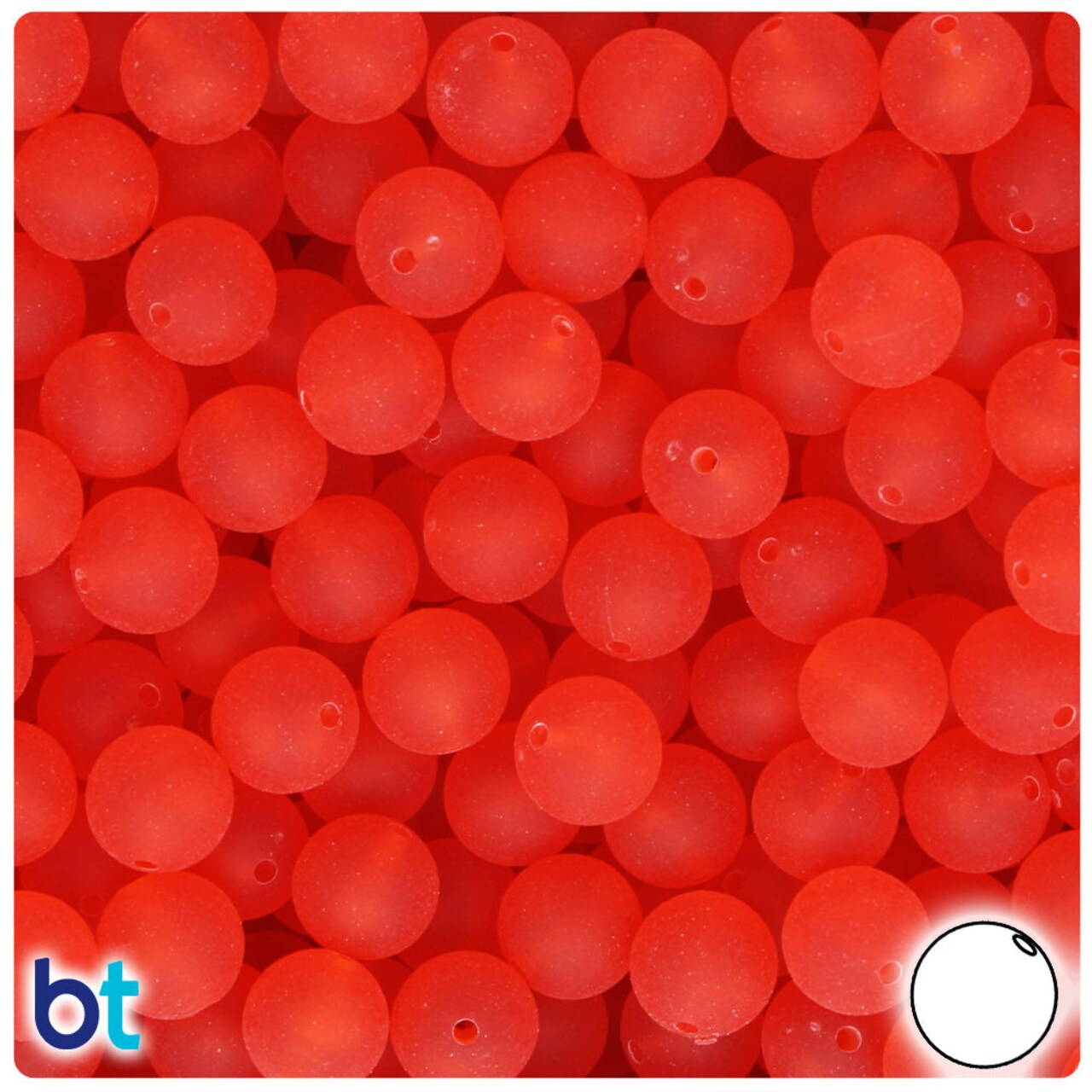 BeadTin Burnt Orange Frosted 10mm Round Plastic Craft Beads (150pcs)